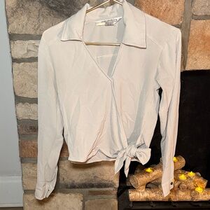 Mimi chica cream Tie-Front Blouse